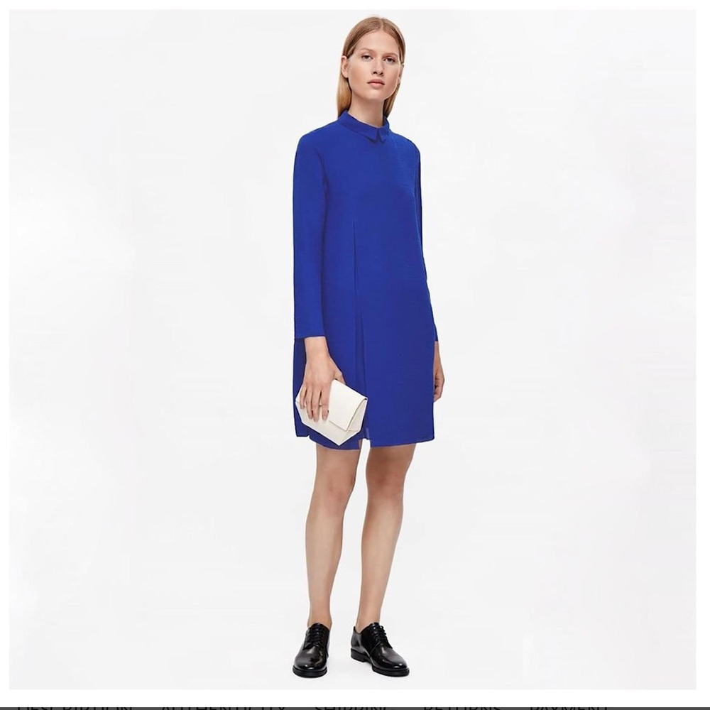 COS  royal blue dress with pleating